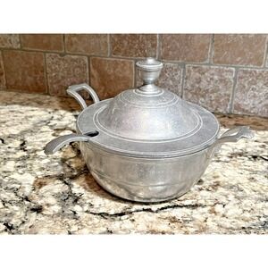 Vintage Pewter‎ Covered Soup Tureen Ladle Casserole Wilton Columbia PA